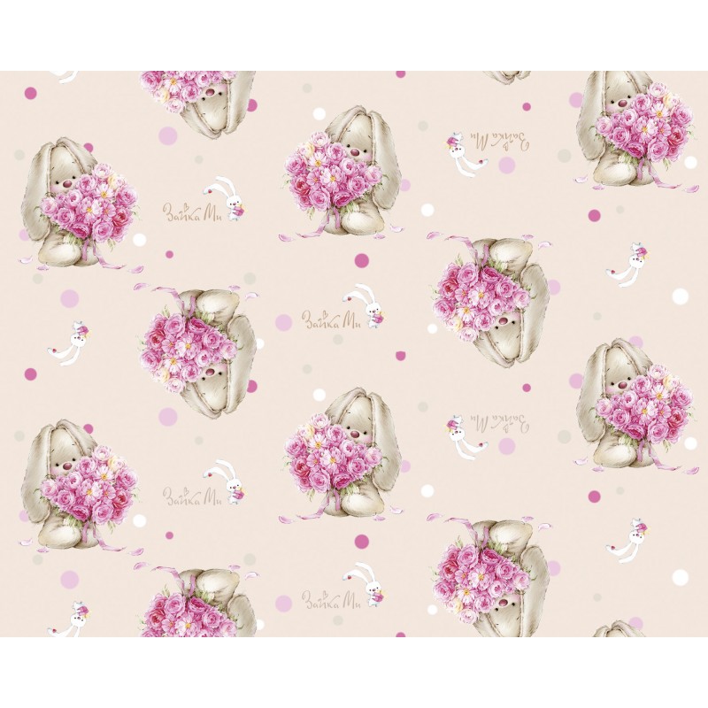 ПЛЕД флисовый - ЗАЙКА с цветами розовый (Зайка Ми), 150x200 арт. 520312